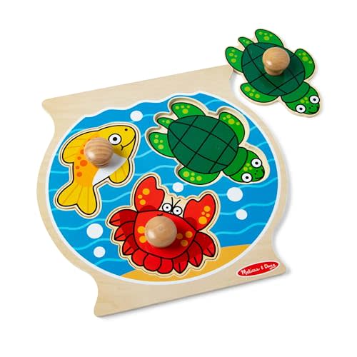 Melissa & Doug Fishbowl Jumbo Knob Wooden Puzzle,Multi