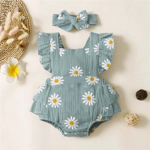 Daisy Printed Romper Set – August + Willow
