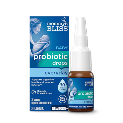 Mommy's Bliss Baby Probiotic Drops, Daily Gas, Constipation, and Colic Symptom Relief + Immune Support, Newborns & Up, 0.34 Fl Oz (30 Servings)