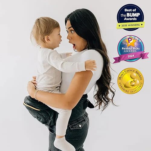 Tushbaby - Original Hip Carrier for Infants and Toddlers, Certified Safe, Lightweight Design, Built-In Storage, Nursing Support, No Foam Padding, (Black Vegan Leather)