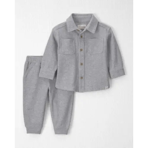 Baby Boy 2-Piece Organic Cotton Waffle Knit Top & Pant Set - Little Planet | Carter's