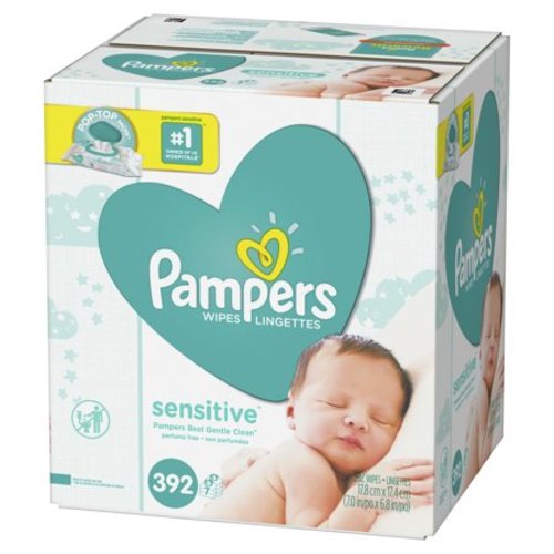 Pampers Baby Wipes, Sensitive, 7X Pop-Top Packs, 392 Count