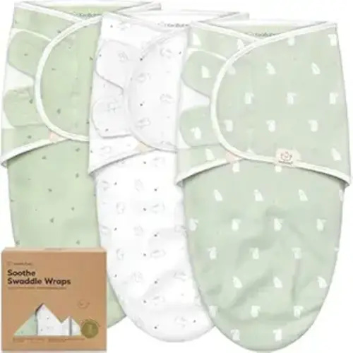 3-Pack Organic Baby Swaddle Sleep Sacks - Swaddles for Newborns, Infant 3-6 Months, Baby Girls, Boys, Soft & Snug Newborn Sleep Sack, Nursery Swaddling Blankets (Bunnies, L)