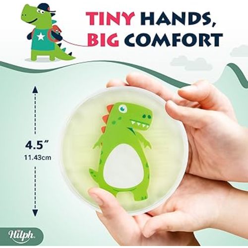 Hilph Kids Ice Packs for Boo Boos - FSA Eligible HSA, 3 Pack Dinosaur Ice Packs for Toddlers & Children Injuries Reusable, Soft Small Gel Hot & Cold Pack for Bumps, Bruises, Fever, Get Well Gifts