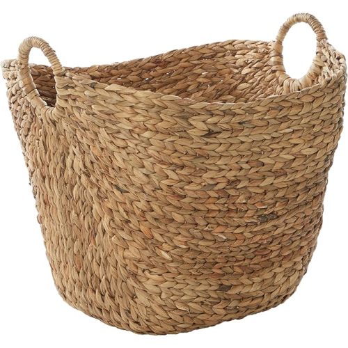 Deco 79 Seagrass Handmade Decorative and Functional Storage Basket 20" x 18" x 19", Brown