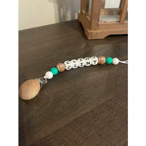 Personalized Pacifier Clip for Baby Boy and Girl Football - Etsy