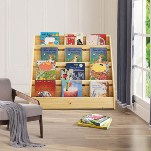 Isabelle & Max™ Wood Kids Bookshelf, 4-tier Front Facing Book Display Shelf | Wayfair