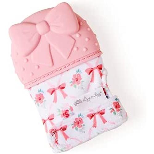 Itzy Ritzy Silicone Teething Mitt, Soothing Infant Teething Mitten (Bow)