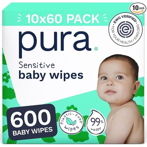 Pura Baby Wipes Unscented 300 Count Sensitive Skin with Aloe Vera