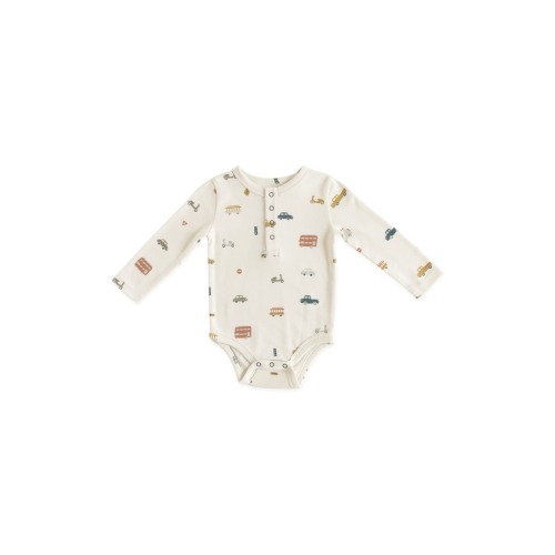 Henley Organic Cotton Bodysuit, 3-6M