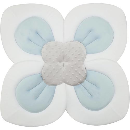PandaEar Baby Bath Pad for Infant Newborn | Soft Flower Petals for Sink Bathtub Essentials Shower Gift (Blue)