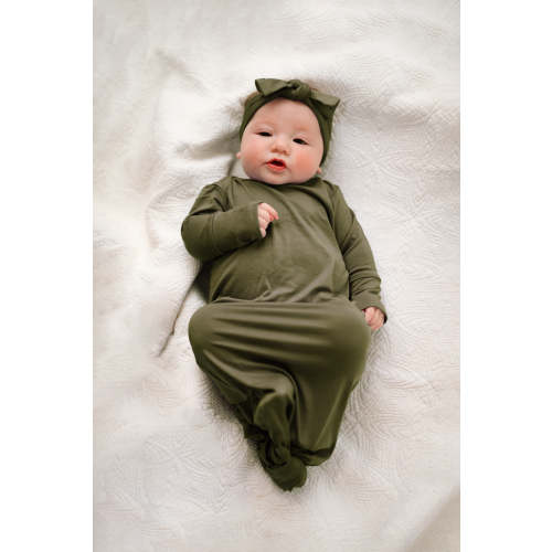 Baby Knot Gown Set: Sage – Lila