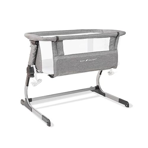 Baby Delight Beside Me Dreamer Bassinet | Bedside Sleeper | 6-Position Height Adjustment | Charcoal Tweed