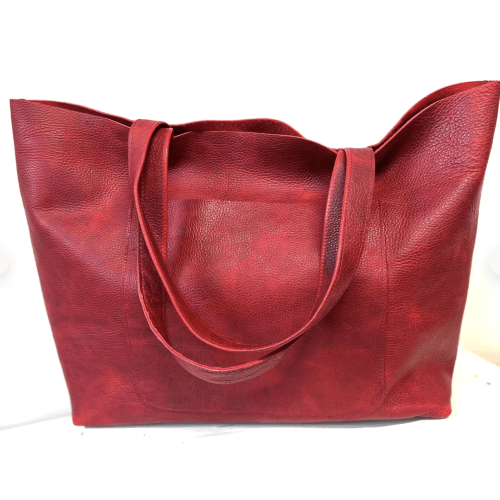 Red Leather Diaper Bag