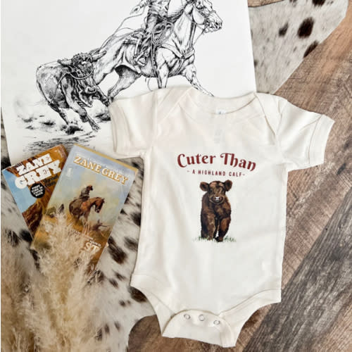 Cuter Than A Highland S/S Onesie(Infant)(Cream)