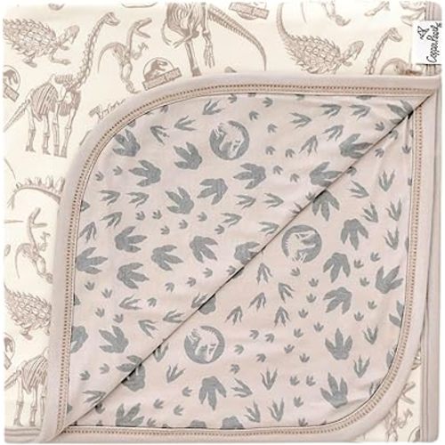 Copper Pearl Three-Layer Baby Blanket: Soft Baby Quilts for Boys and Girls | Breathable, Cozy, Toddler Blanket | Baby Quilt for Newborns | 46x46 Premium Polyester/Rayon | Jurassic Park Fossils, Large