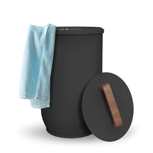 SAMEAT Bucket Style Towel Warmers for Bathroom Large Towel Warmers with Timer Function(20L), Auto Shut-Off, Fits Up to Two 40"X70" Oversized Towels, Bathrobes, Blankets, PJ's, etc, Black