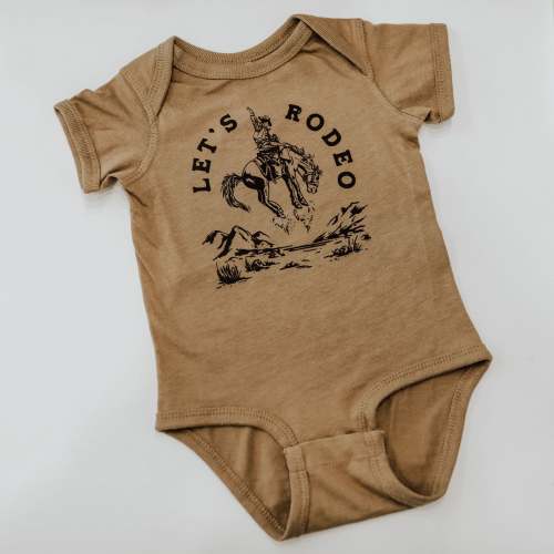 Let's Rodeo Onesie - Coyote Brown