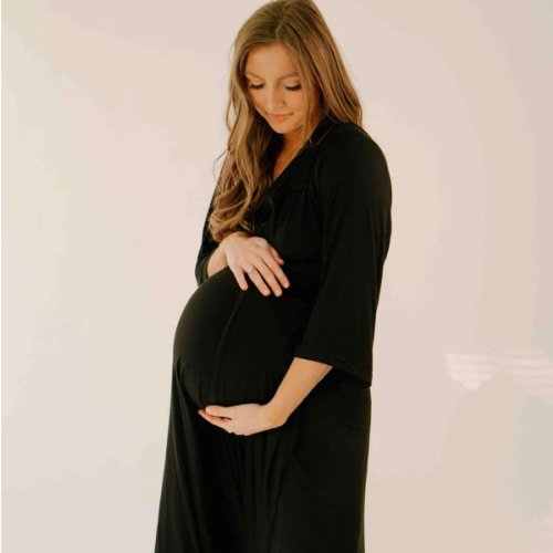 Lila Labor & Postpartum Gown in Black