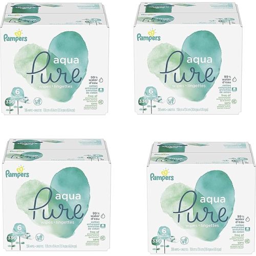 Pampers Aqua Pure 6X Pop-Top Sensitive Water Baby Wipes, 1344 Count