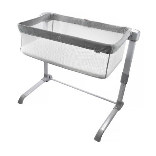 Swaddleme Beginnings Bassinet Select - Compact Fold Multi-position Baby Bassinet With Air Flow Mattress - Gray Tweed