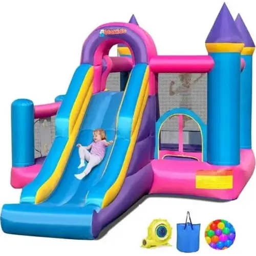 INFANS Kids Pink Jumping Castle Bounce House