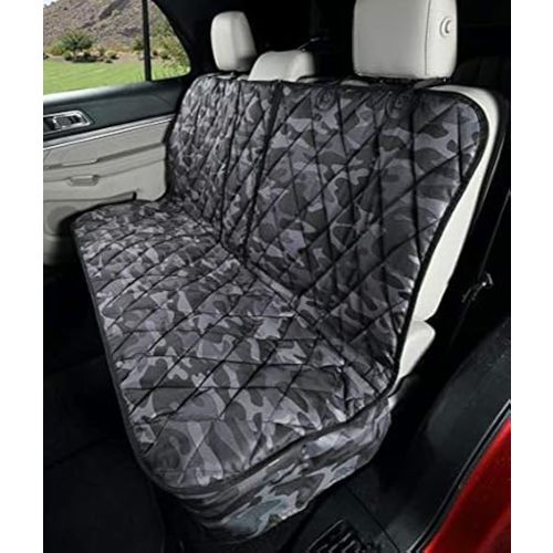 4Knines Dog Seat Cover for Back Seat, Heavy Duty Waterproof Rear Seat Protector for Small Trucks, SUVs, Cars - Fits 60/40 Split Bench with Middle Seat Belt, Non-Slip Dog Backseat Cover (Regular, Camo)