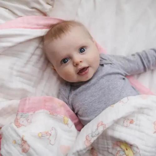 Cotton Muslin Baby Quilt - Unicorn Love
