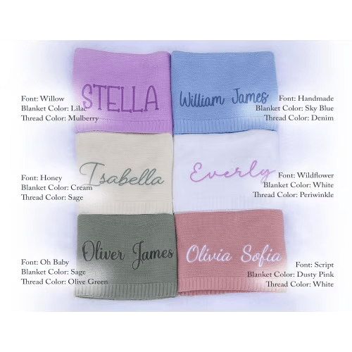 Embroidered Baby Blanket- *Specific Details for Ordering in Notes