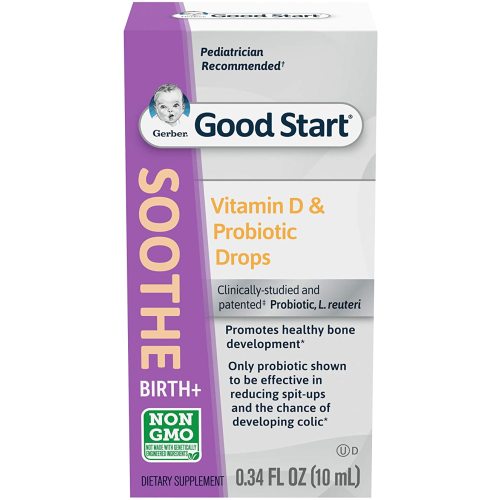 Gerber Good Start Baby Probiotic Drops with Vitamin D, Soothe, 0.34 Ounce - Vitamin D Probiotic Drops
