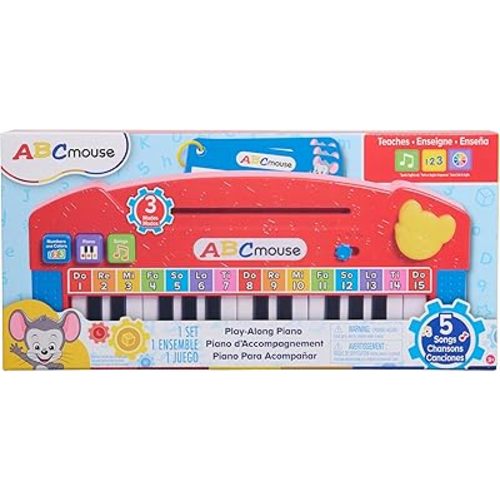Just Play ABCmouse® Play-Along Piano, 3 Learning Modes, Learning and Education, Pretend Play, Kids Toys for Ages 3 Up