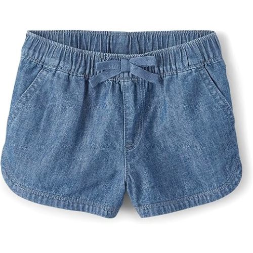 The Children's Place Baby Girls' and Toddler Pull on Chambray Shorts