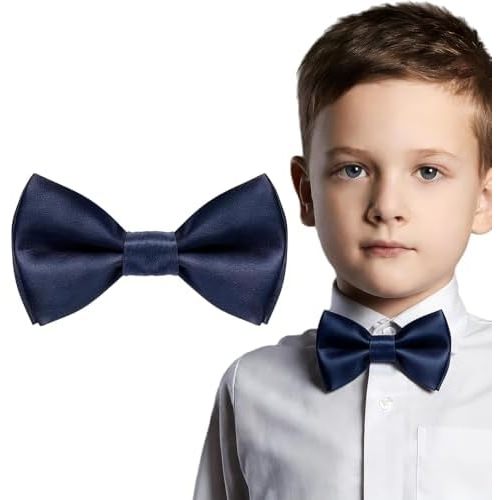 Kids Double-Layer Solid Bow Tie Pre-Tied Adjustable Unisex
