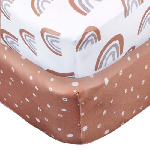 2-Pack Baby Neutral Boho Rainbow Crib Sheet