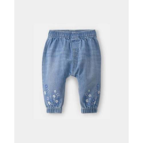 Baby Girl Floral Pull-On Denim Jogger - Medium Wash - OshKosh B'gosh | Carter's