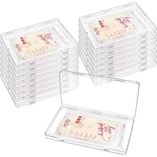 16 Pcs Clear Flat Breast Milk Freezer Storage Organizer, Space Saving Breastmilk Freezer Tray for Breastfeeding Bag Organization, Reusable Breastmilk Storage Containers, 7.48 x 5.11 x 0.67 in (16 Pcs)