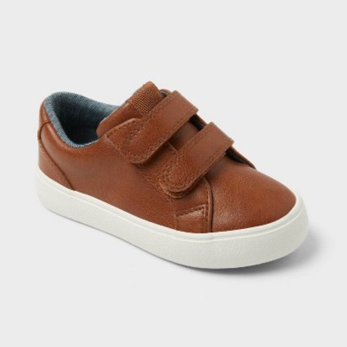 Toddler Calvin Sneakers - Cat & Jack™ Cognac 7T: Hook and Loop, Closed Round Toe, Medium Width