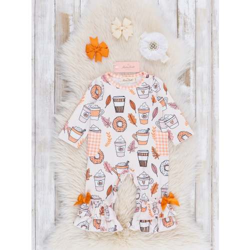 Sweet Maple & Cider Gingham Ruffle Romper