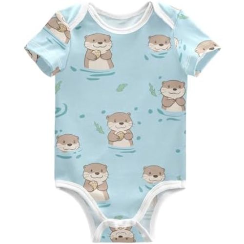 Unisex Baby Short Sleeve Bodysuits Boy Girl Cotton Newborn Outfit Clothes 0-24 Months