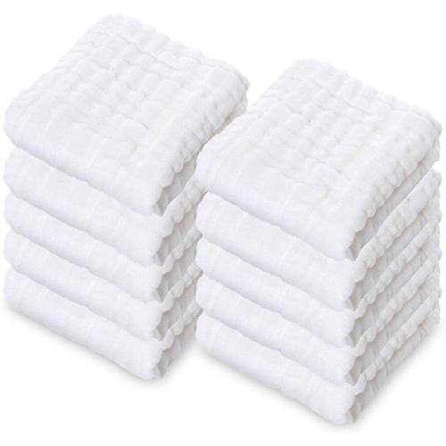 10 Pack Soft Muslin Unisex Baby Washcloths for Daily Use, 100% - TikTok Shop