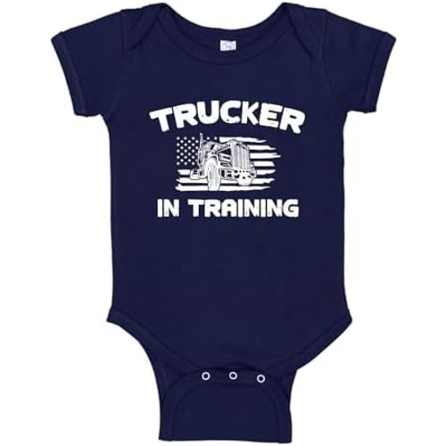 Trucker in Training Semi Truck Baby One Piece Or Toddler T-Shirt Truck Driver Baby Clothes