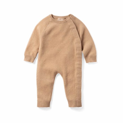 Nuna Cashmere Onesie: Tan, 3-6M