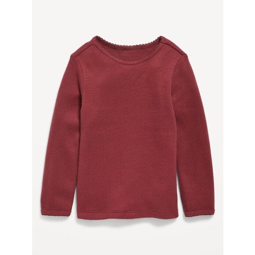 Fitted Long-Sleeve Ribbed T-Shirt for Toddler Girls