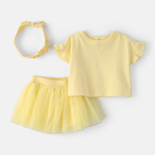 Baby Girl 2-Piece Top & Skirt Set - Yellow | Carter’s Oshkosh Canada