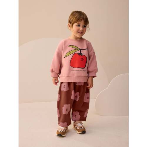 Pink/Brown Tomato Sweatshirt and Barrel Leg Joggers Set (12-18 Months)
