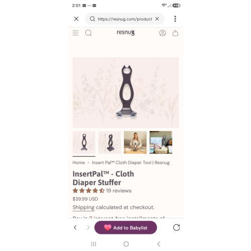 Insert Pal™ Cloth Diaper Tool | Resnug