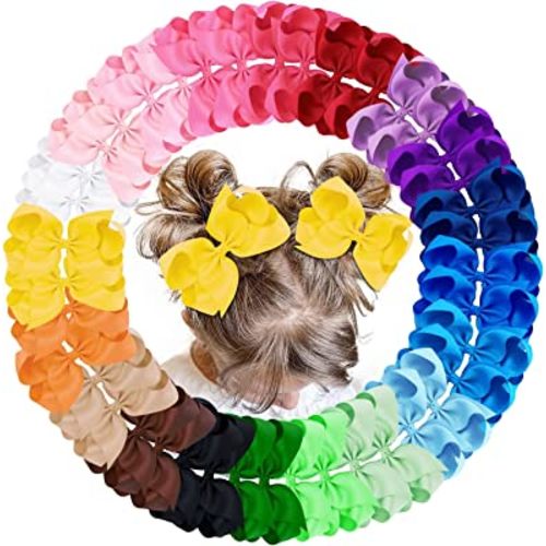 Amazon.com: Oaoleer 40Pcs 4.5" Hair Bows Clips Grosgrain Ribbon, Alligator Clips, Barrettes Hair Accessories for Baby Girls Infants Toddlers Kids Teens Children (4.5 Inch, 20 Colors in Pairs) : Baby