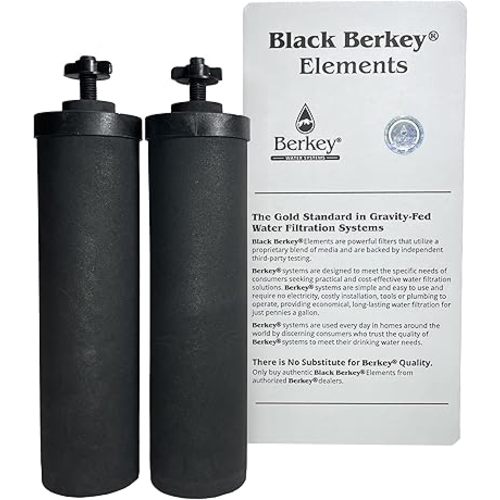 Authentic Black Berkey Elements BB9-2 Filters for Water Systems (Set of 2 Black Berkey Elements)