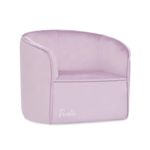 Barbie x évolur Be Bold Be You Kids Sofa, Soft Supportive Seating for Playrooms and Bedrooms, Low-to-Ground Access, Easy-Clean Fabric, ASTM Certified, 99 lb Capacity – Purple