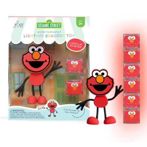 Glo Pals Water-Activated Light-Up Bath Toy, Elmo Character & 6 Cubes